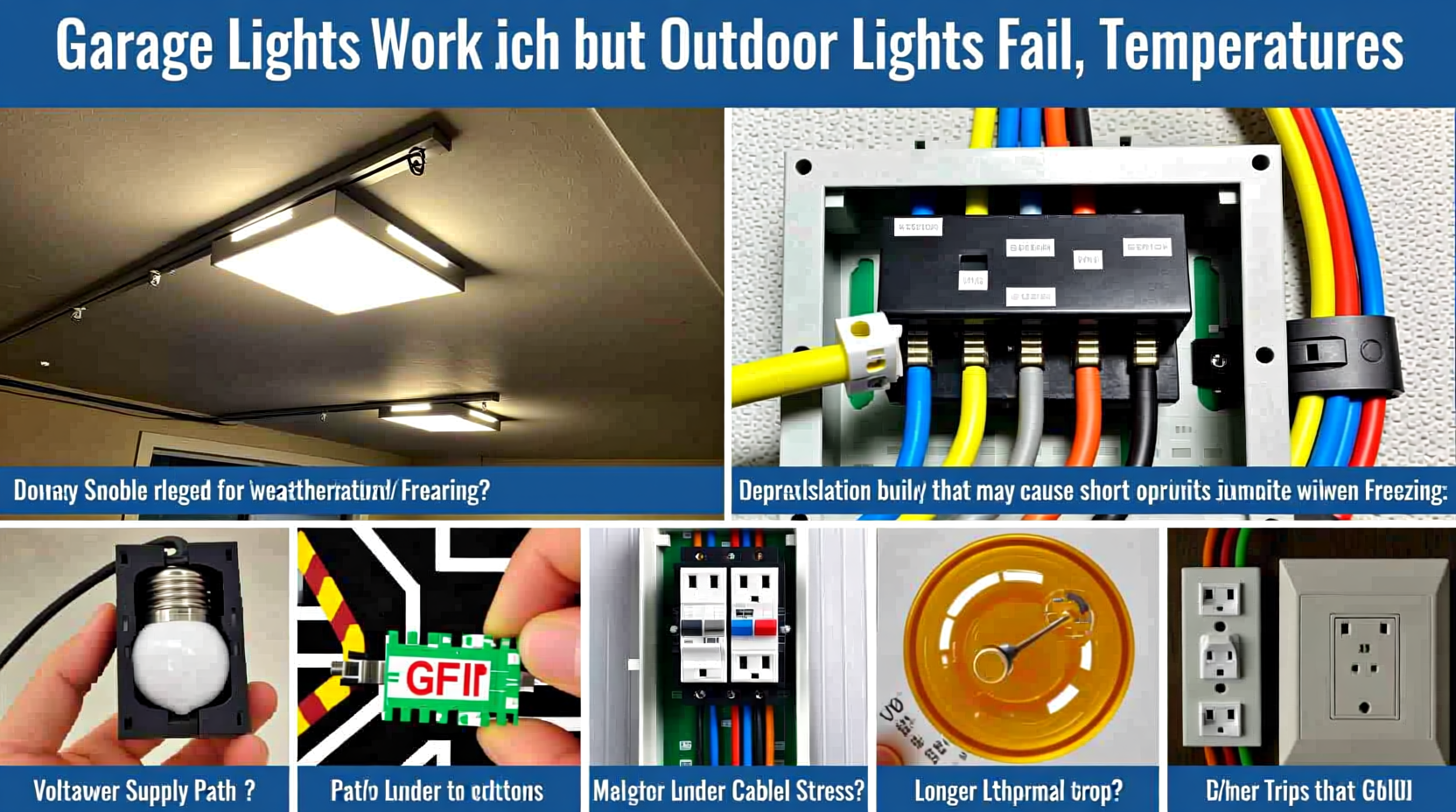 why do my lights work in the garage but not outside possible temperature issue
