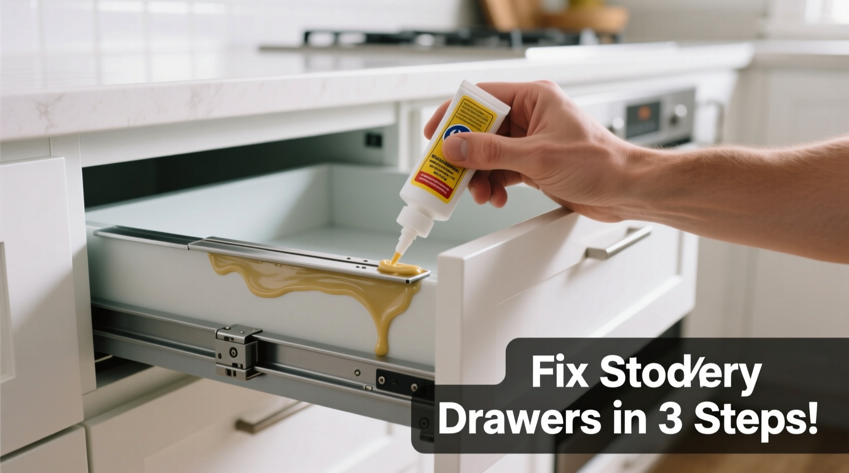 how to fix sticky drawer slides in kitchen cabinets easily