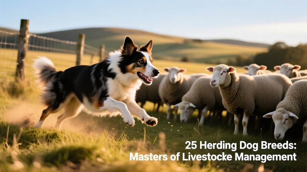 A focused Border Collie mid-herding session, eyes locked on sheep