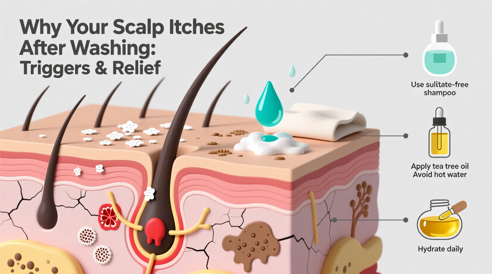 why does my scalp itch after washing hair possible triggers and soothing remedies