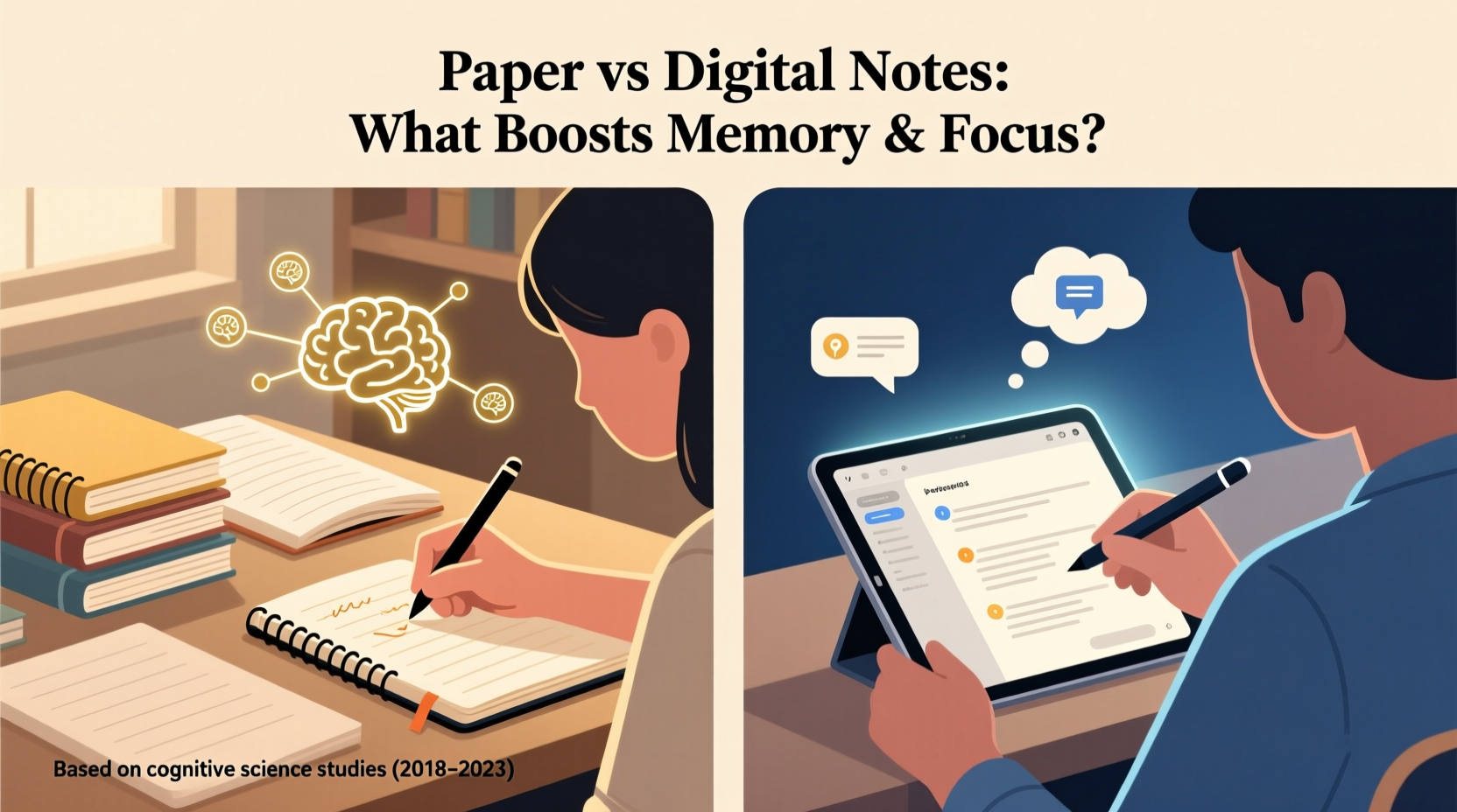 paper notebooks vs digital notes which improves memory retention and focus