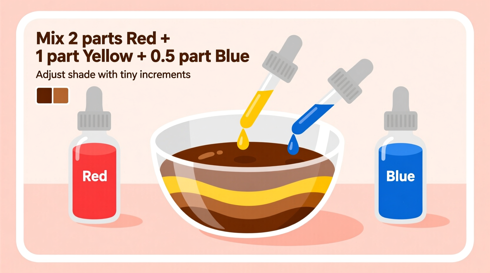 how to make brown color from food coloring