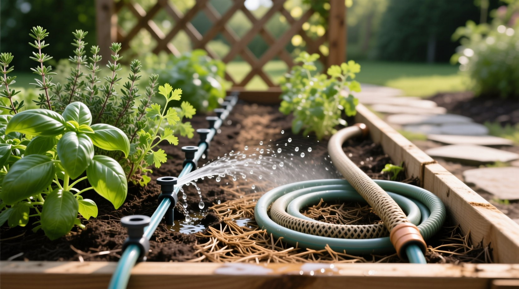 drip irrigation vs soaker hoses for herb beds