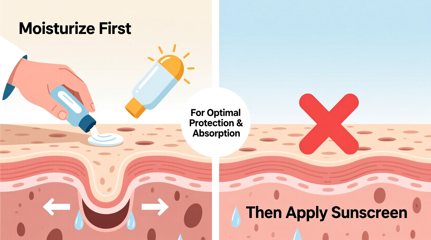 should you moisturize before or after applying sunscreen for best results