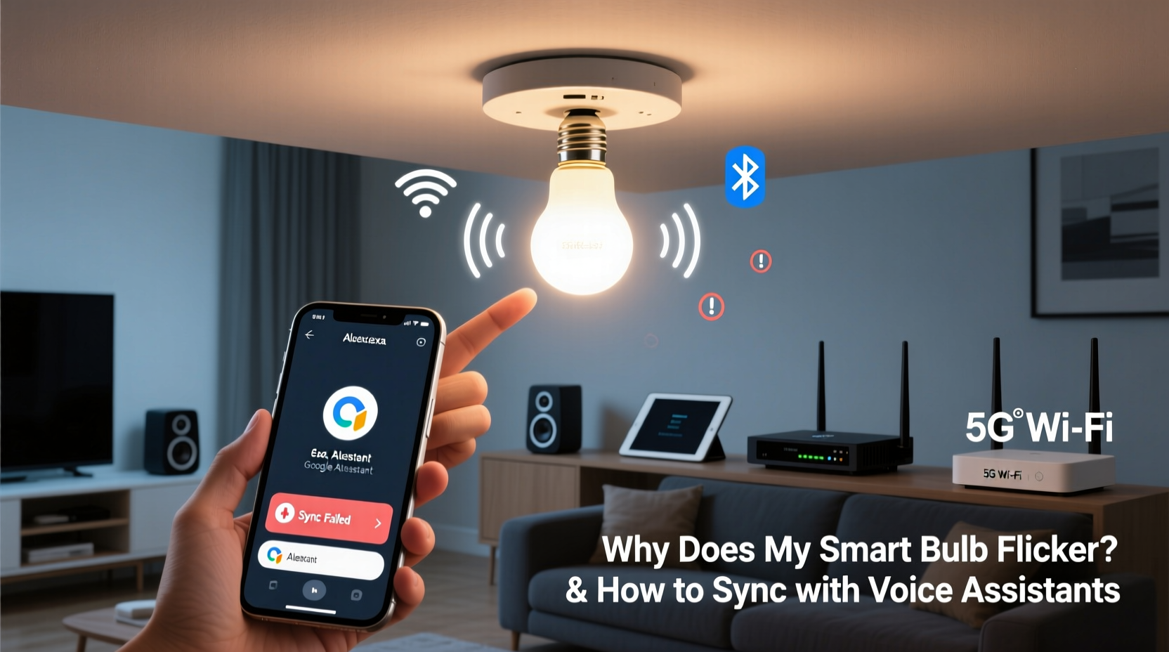 why does my smart bulb flicker and how to sync it with voice assistants