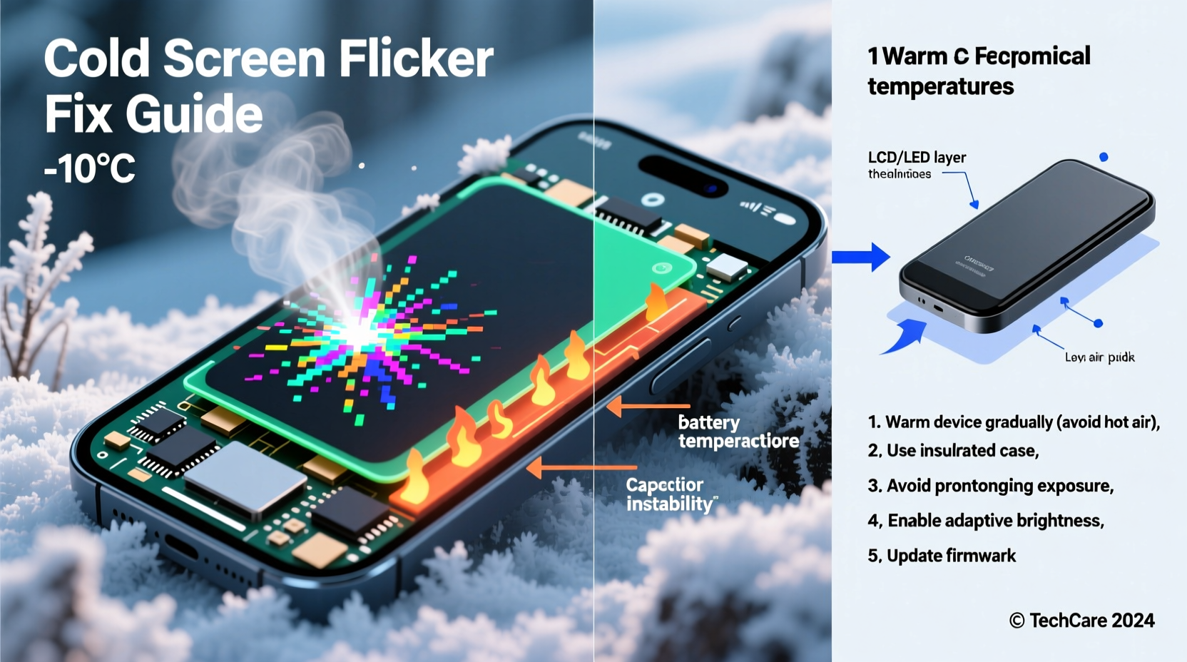 why does my screen flicker in cold temperatures and how to stop it