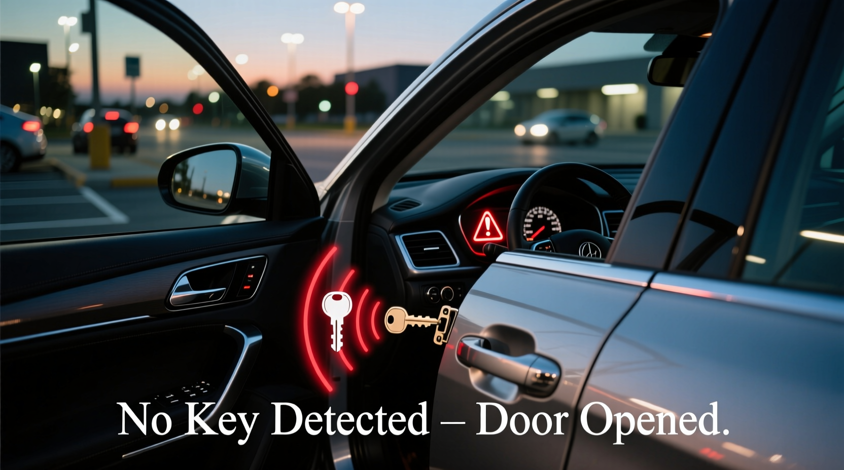 why does my car beep when i open the door with no keys inside