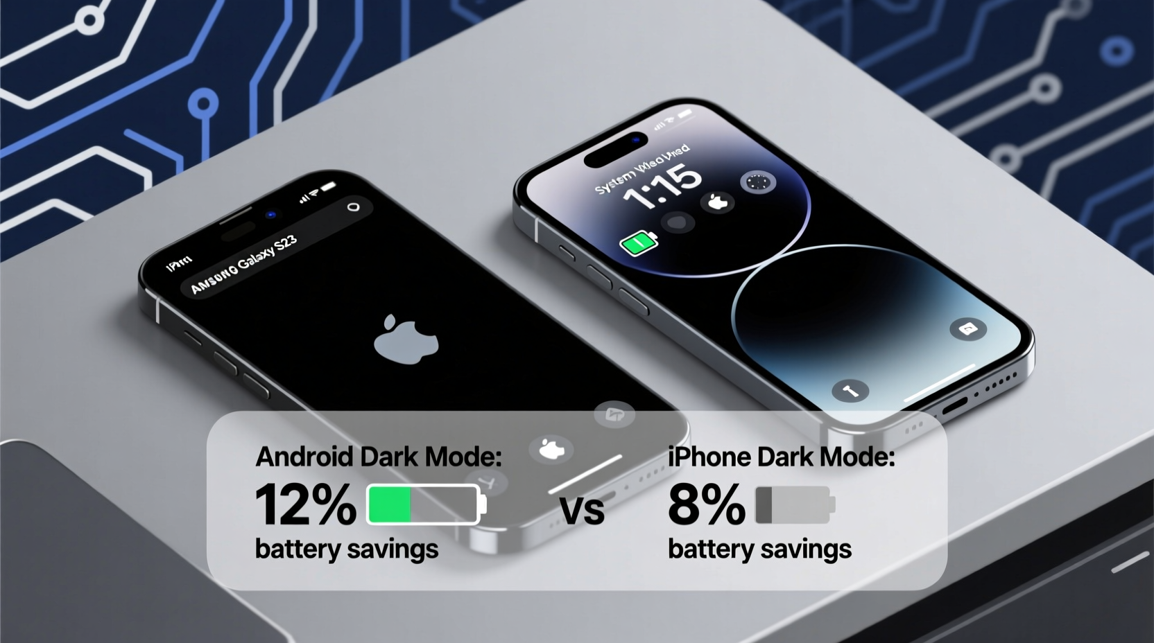 android dark mode vs iphone dark mode which saves more battery in real use