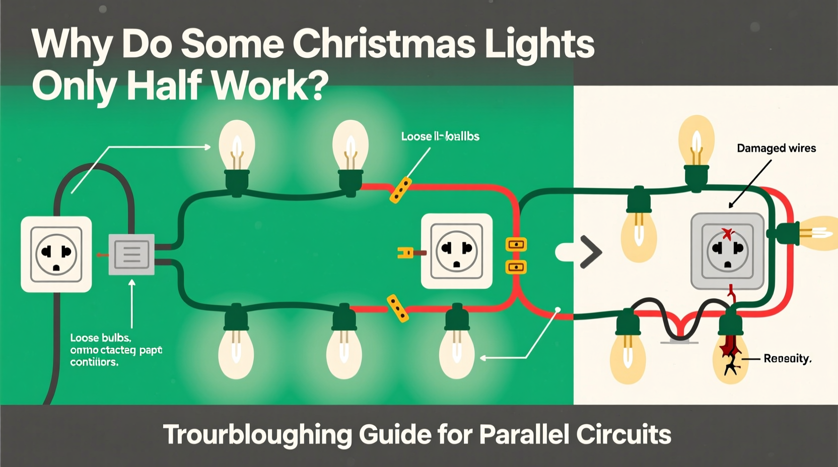 why do some christmas lights only half work troubleshooting guide for parallel circuits