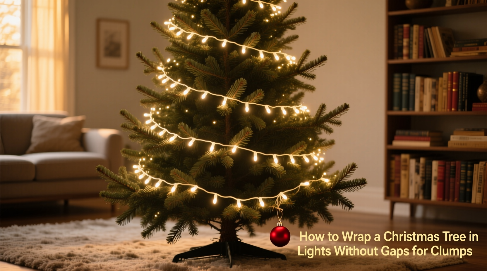 how to wrap a christmas tree in lights without gaps or clumps