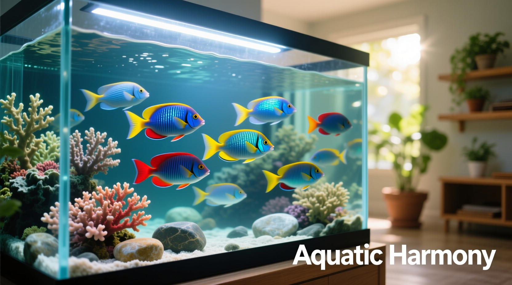 Healthy fish in well-maintained aquarium