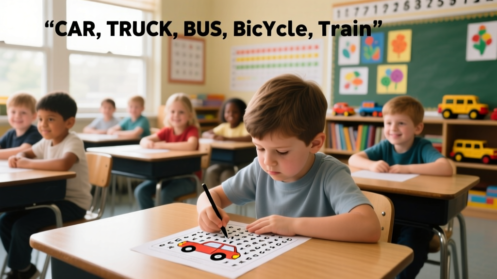 Vehicle Word Search Puzzle: Cognitive Benefits, Educational Design, and Classroom Implementation for Ages 5–10