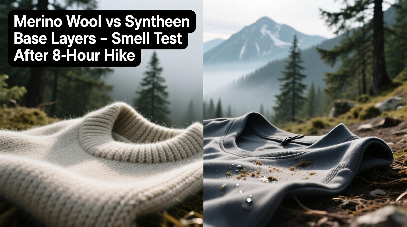 merino wool vs synthetic base layers which one smells less after a hike