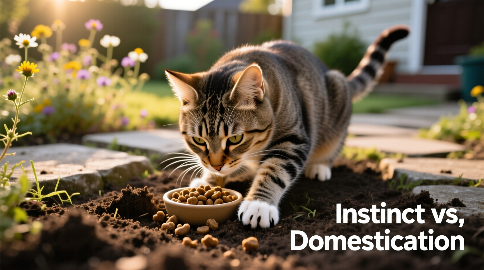 why does my cat bury its food and what instinct drives this odd behavior