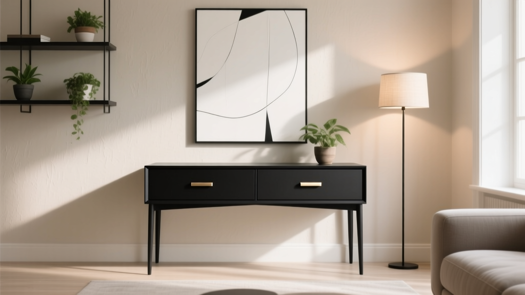 Slim Black Console Table with Drawers: Where to Buy