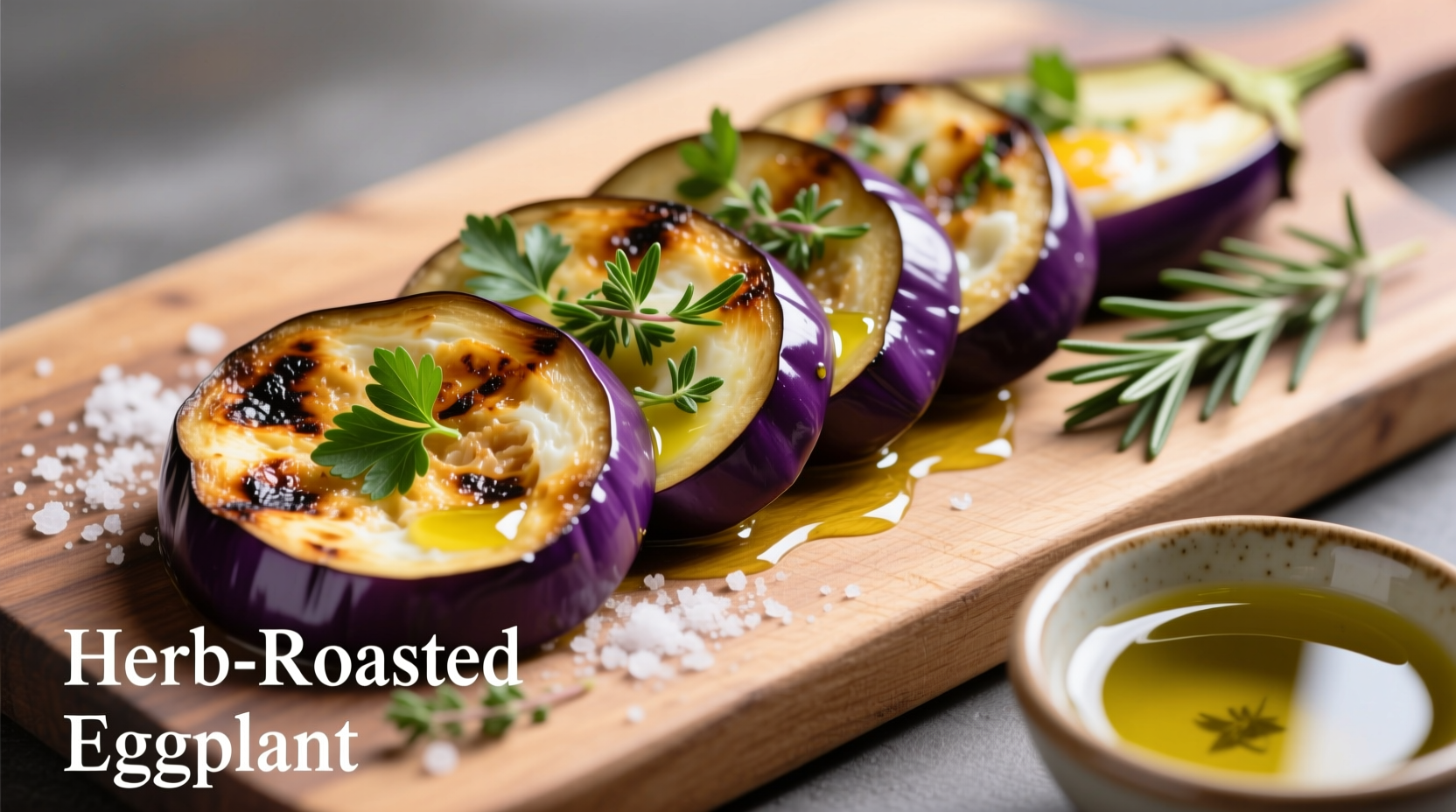 Perfectly roasted eggplant slices with herbs