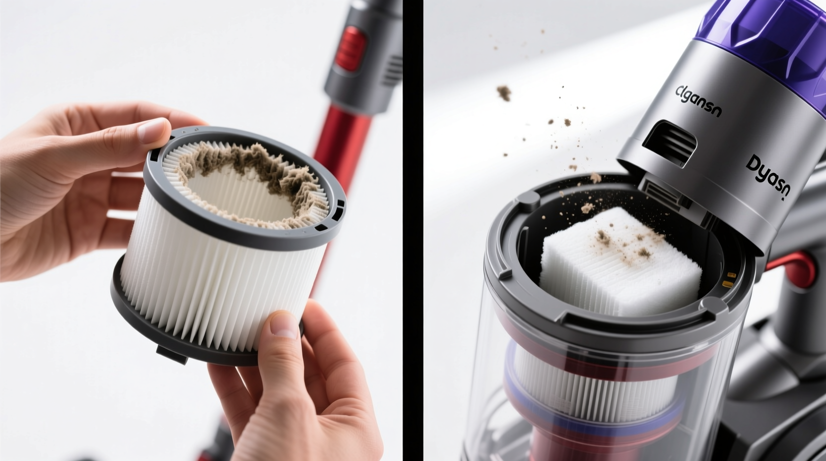 how to clean a dyson canister filter properly