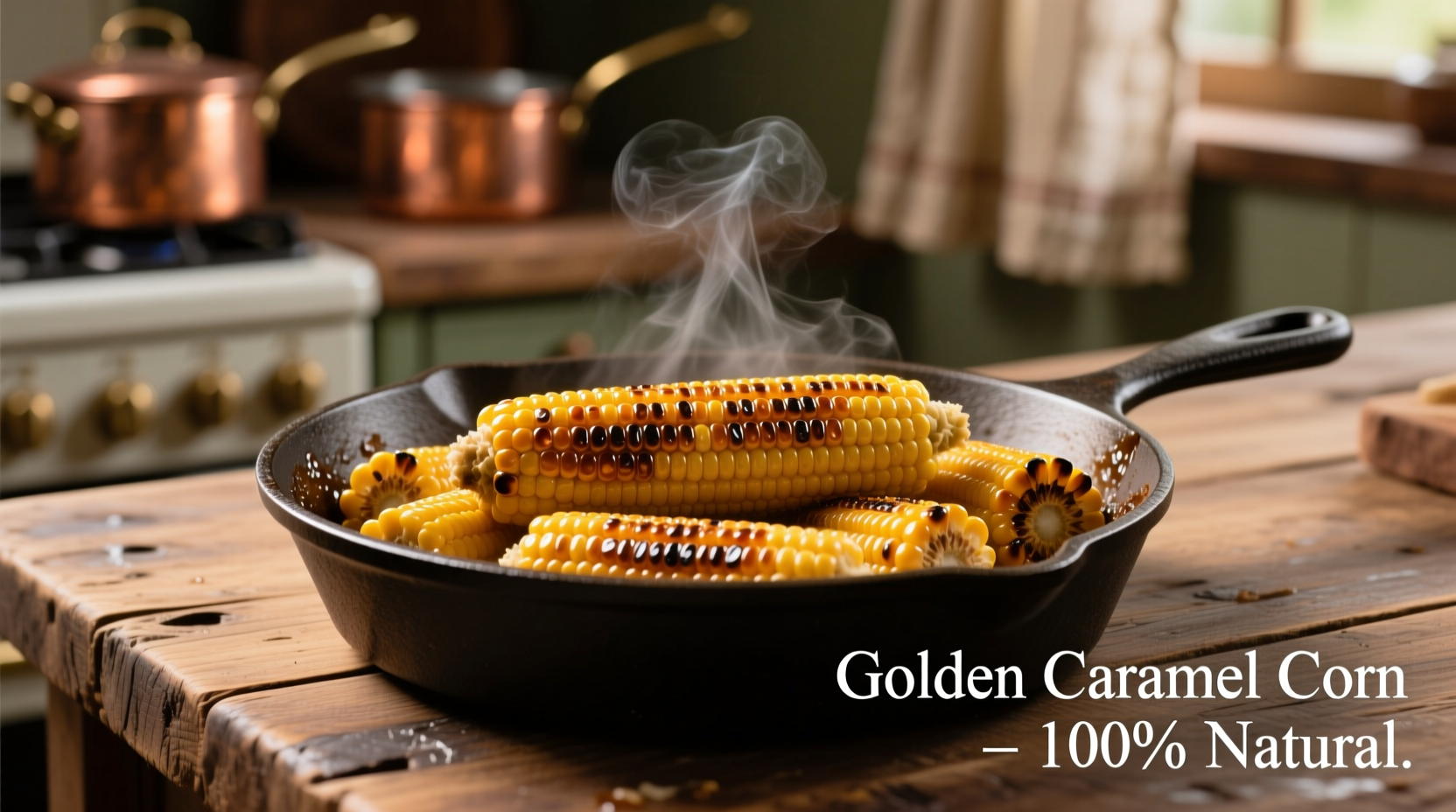Perfectly caramelized canned corn in skillet