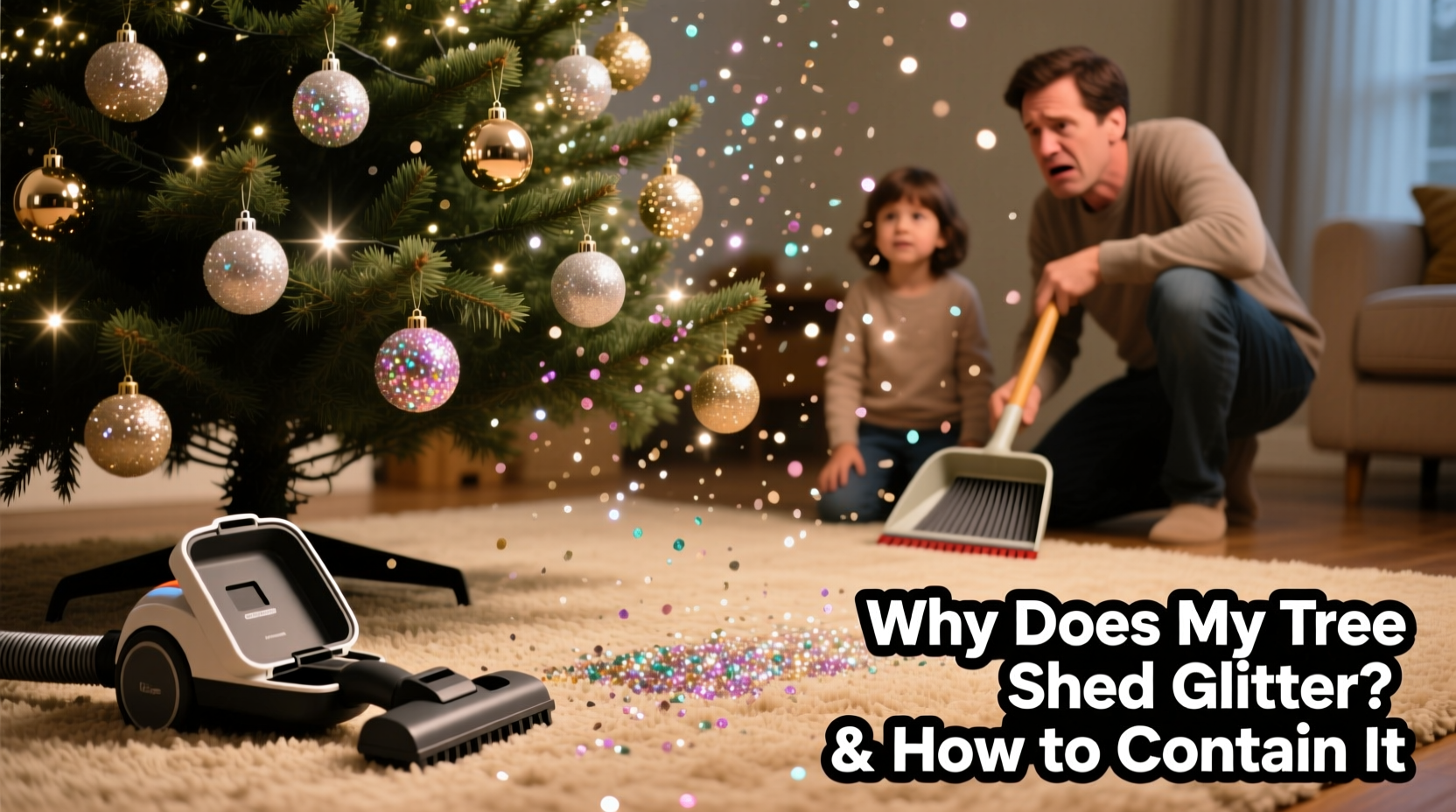 why does my christmas tree shed glitter all over my carpet and how to contain it