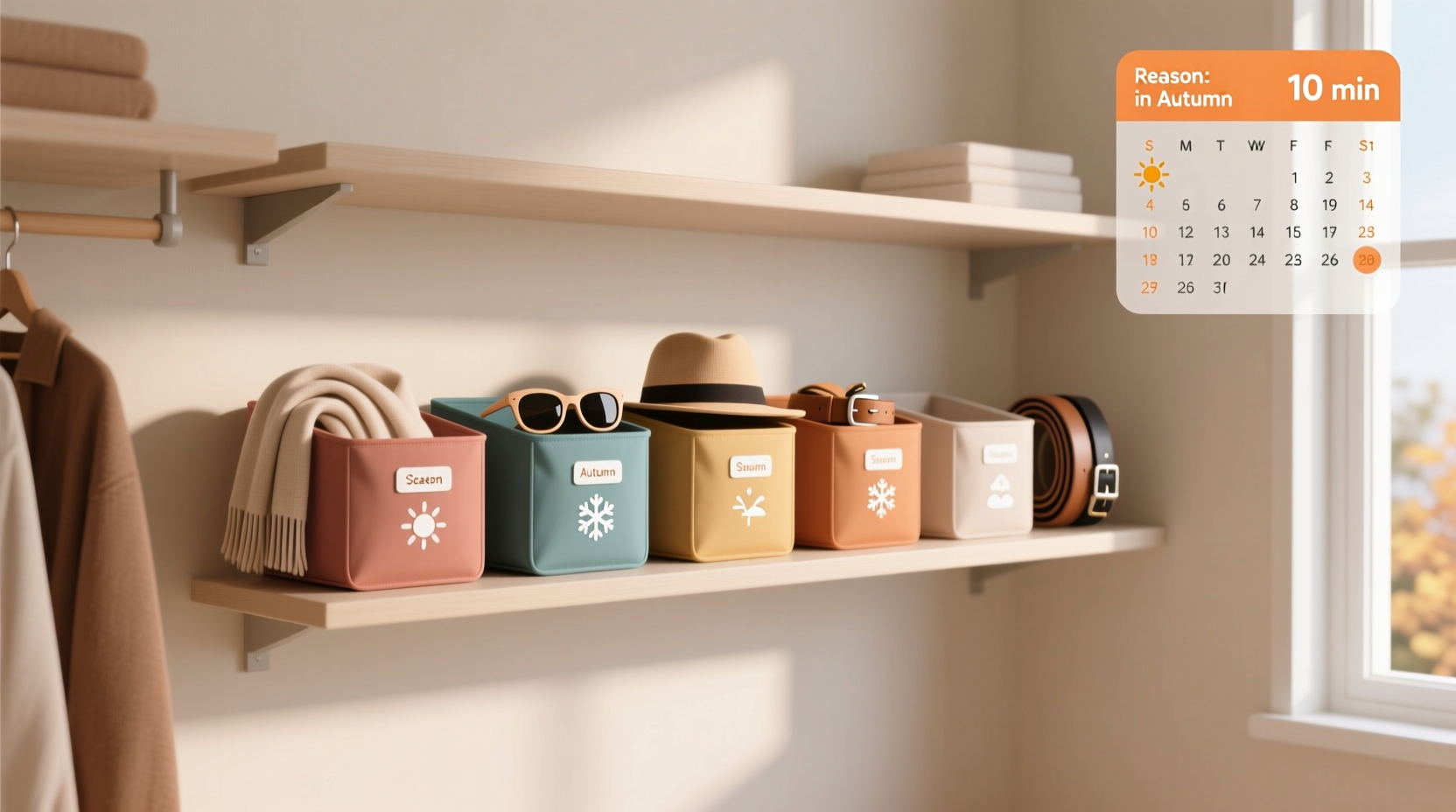closet organization tips rotate accessories by season