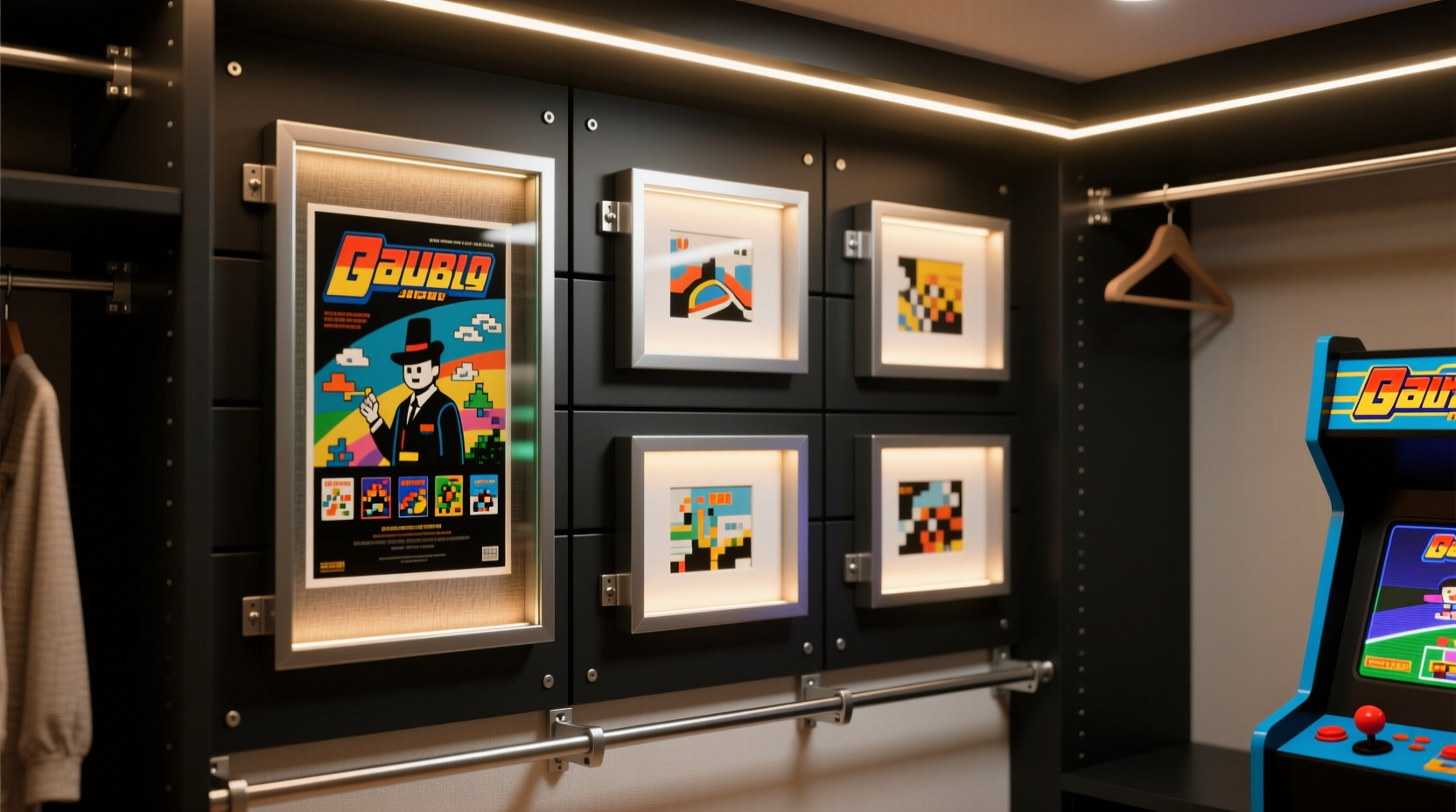 closet organization tips for vintage gaming posters