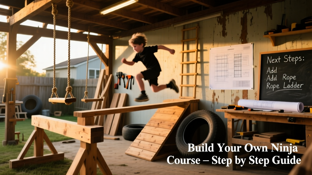 DIY Ninja Course for Backyard Obstacle Training