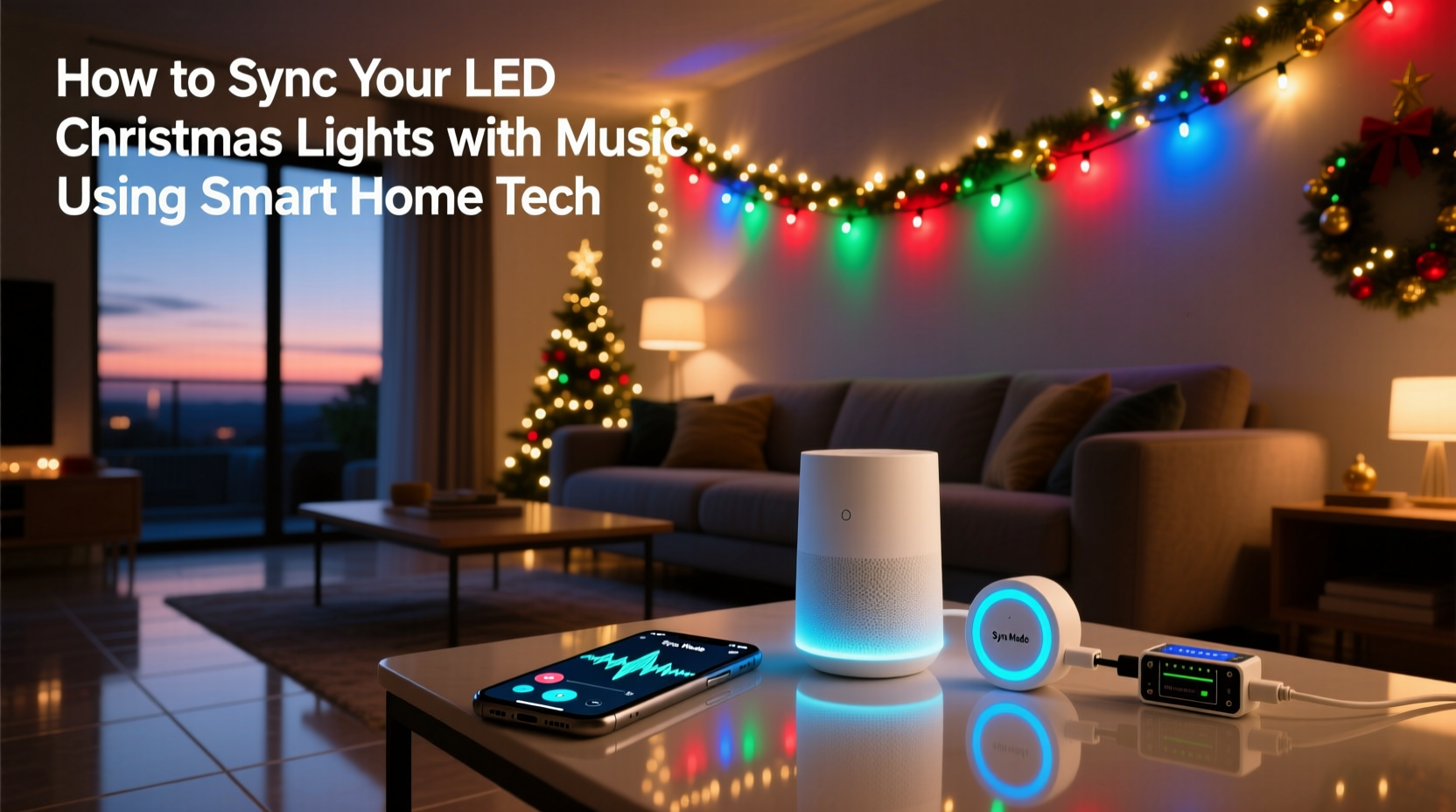 how to sync your led christmas light display with music using smart home tech