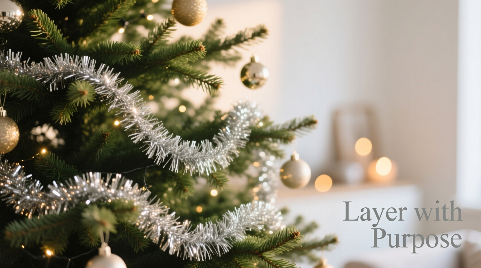 how to layer tinsel and garland without overdoing it