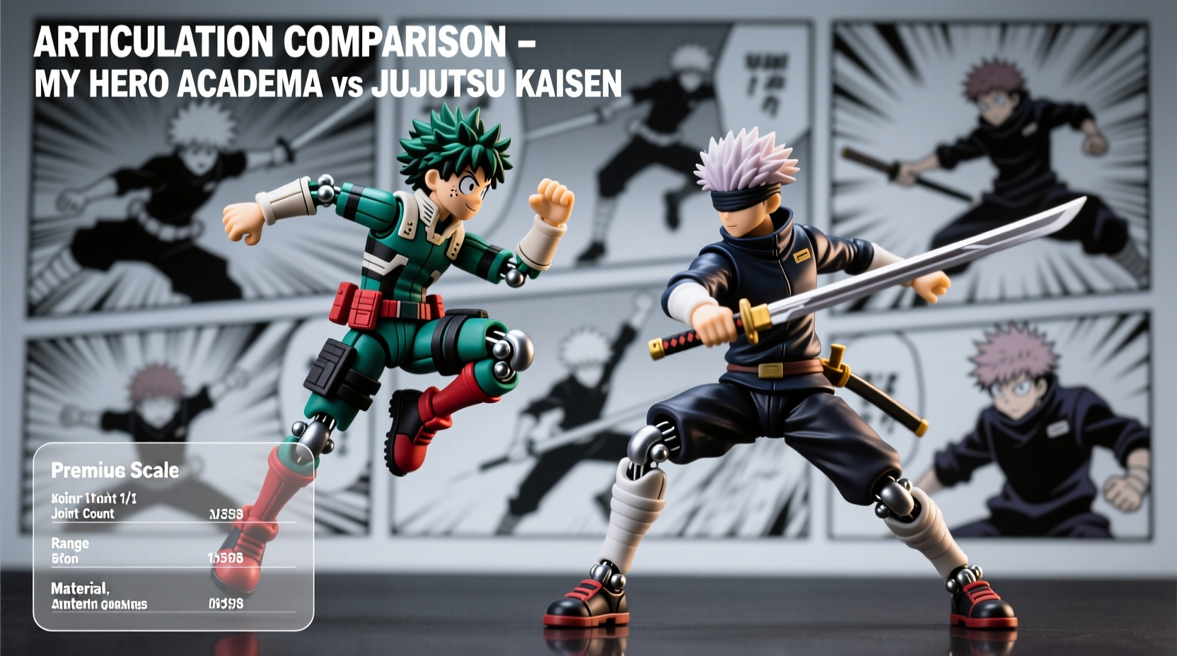 my hero academia vs jujutsu kaisen action figures which line has better articulation