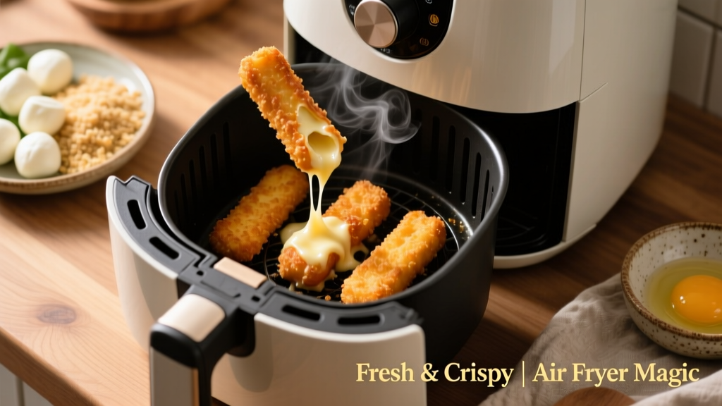 Healthy Mozzarella Sticks in Air Fryer (Crispy & Low-Oil)