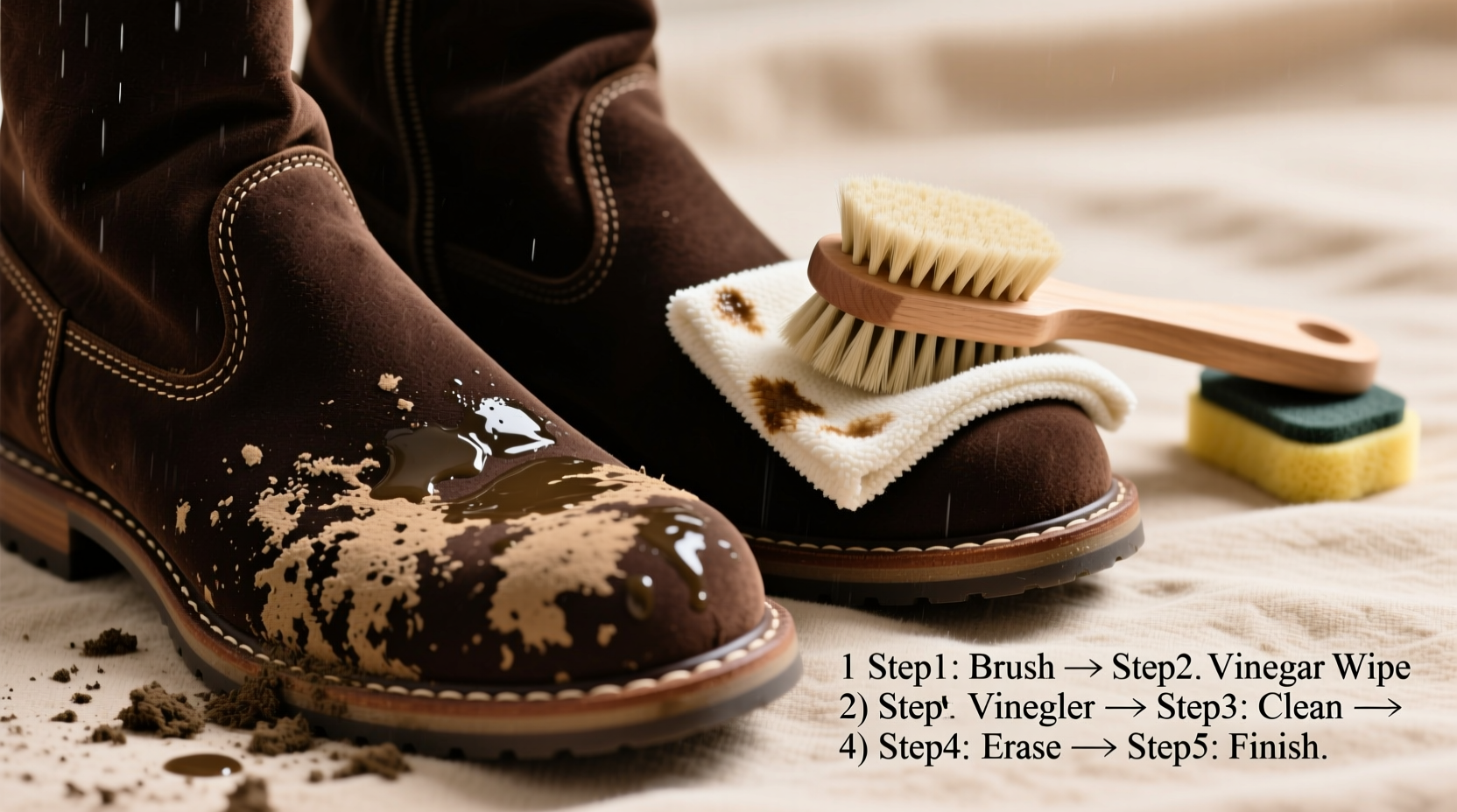 how to clean suede boots after a rainy walk without ruining them