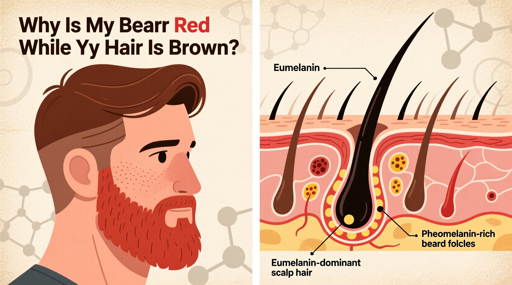 why is my beard turning red when my hair is brown genetics explained
