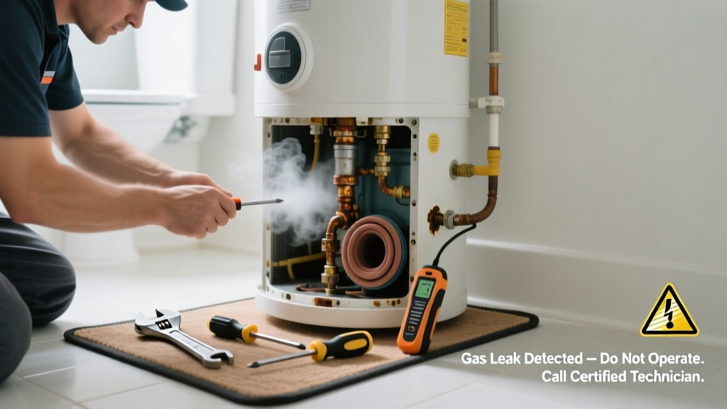 Water Heater Smells Like Gas in Bathroom: Fix It Safely