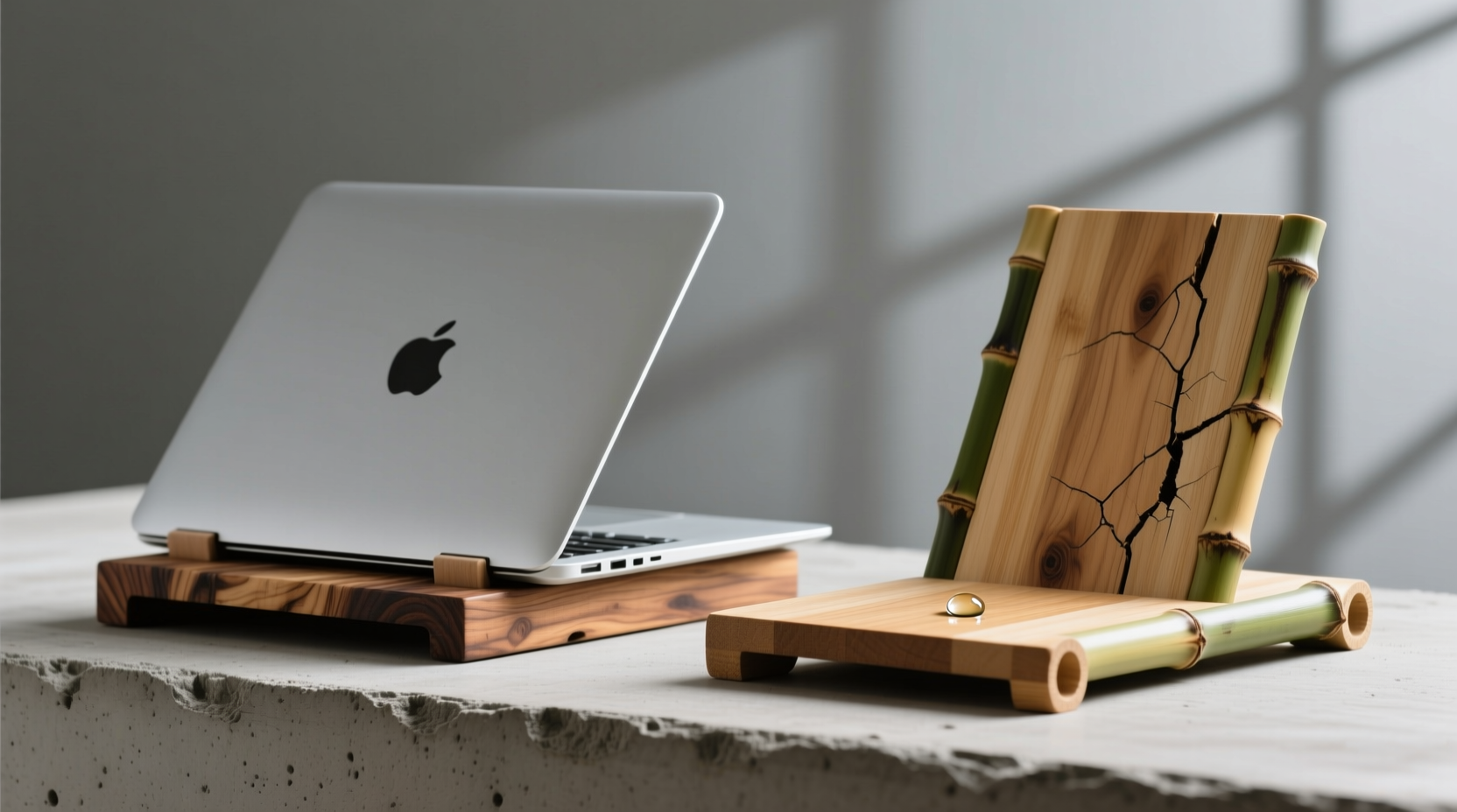 bamboo vs reclaimed wood laptop stand moisture resistance