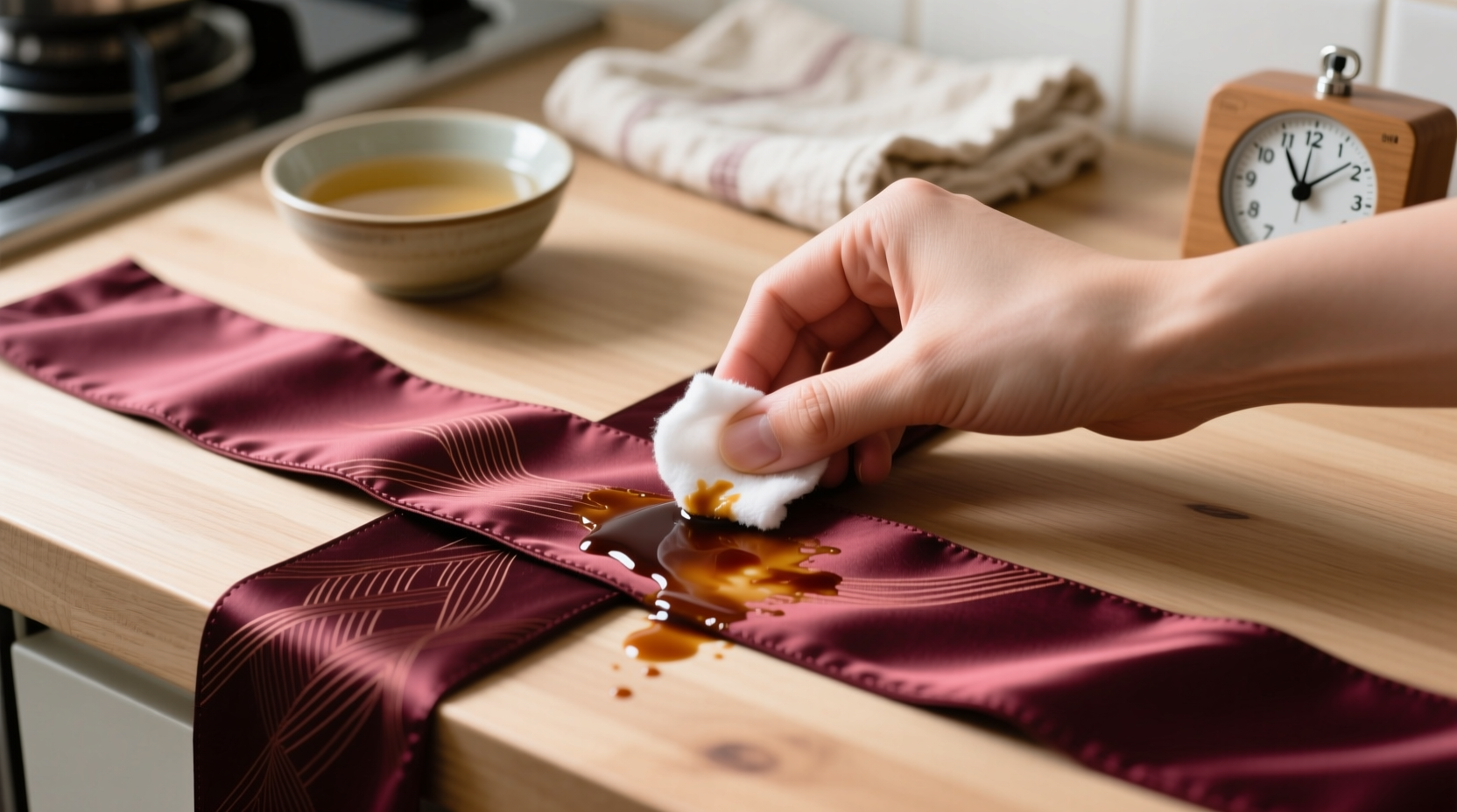 how to remove soy sauce stains from silk obi belts