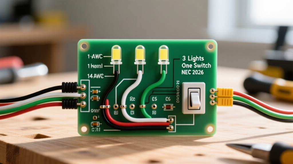Wiring Diagram for 3 Lights One Switch: Wire Gauge & Colors