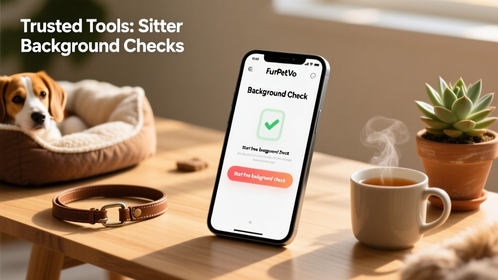 Screenshot of the FurPetVo verifications page showing the 'Background Check' section with a 'Start free background check' button