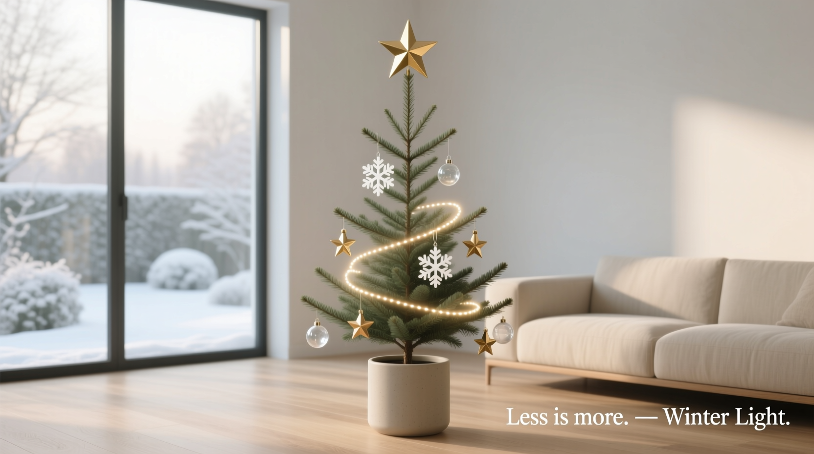 how to build a minimalist christmas tree that still feels festive