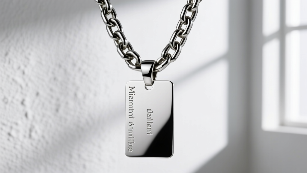 Thick 6mm stainless steel Miami Cuban link chain with a heavy-duty locking clasp, securely supporting a heavy custom card pendant.