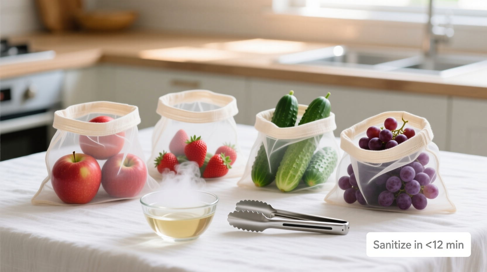 how to sanitize reusable produce bags