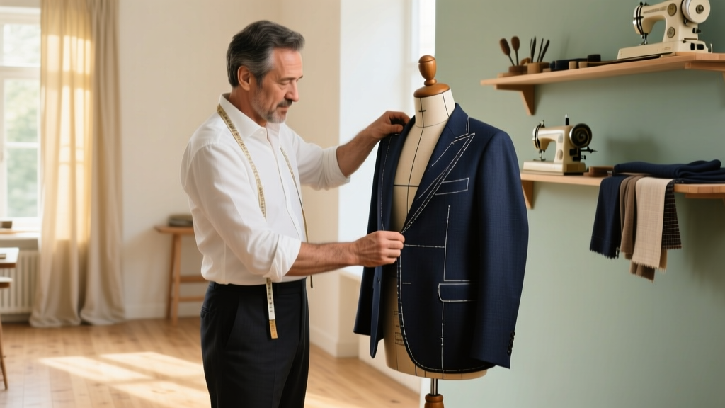 A tailor's measuring tape wrapped snugly around a model's neck, highlighting the exact 15-inch placement for a choker fit.