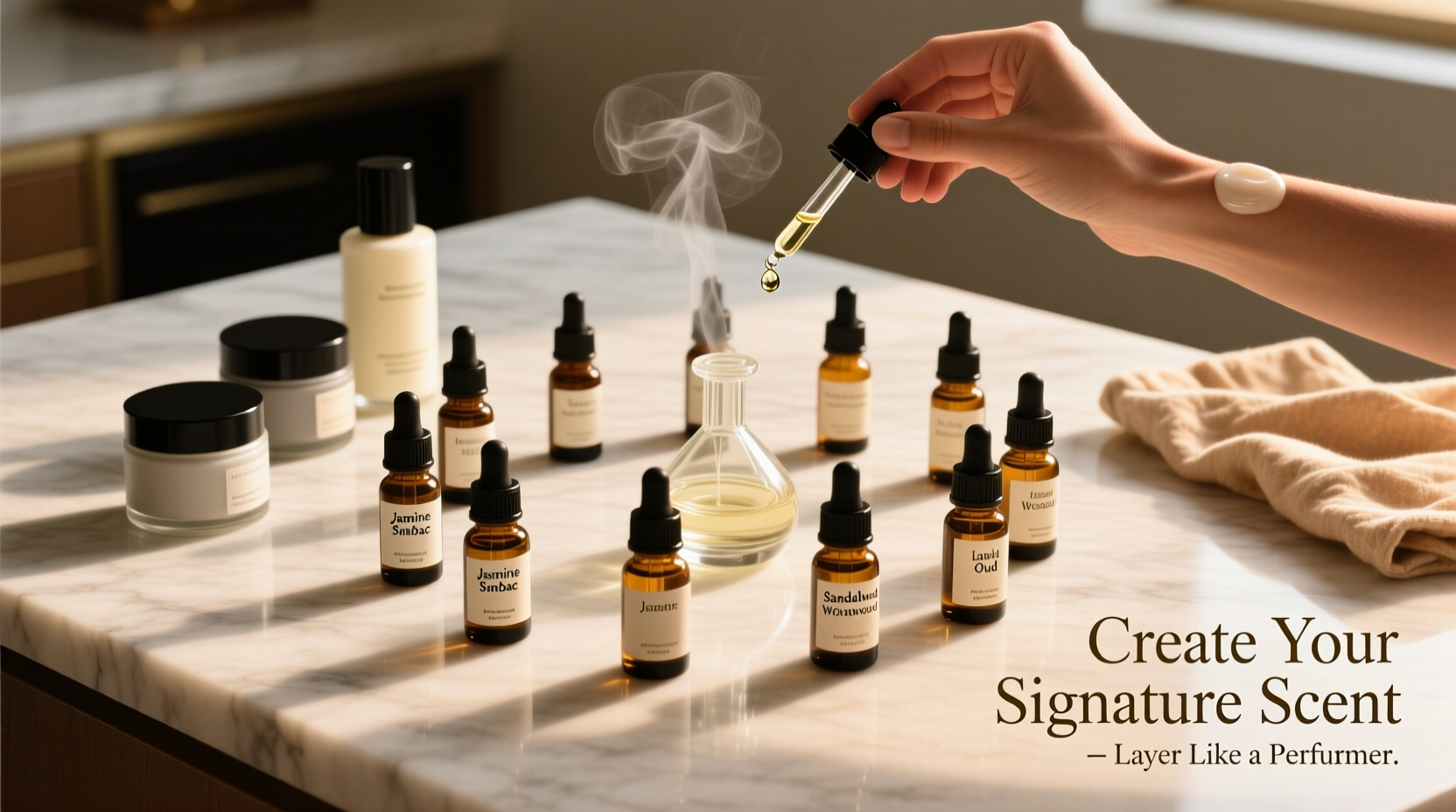how to create a signature scent using layering perfume oils and lotions