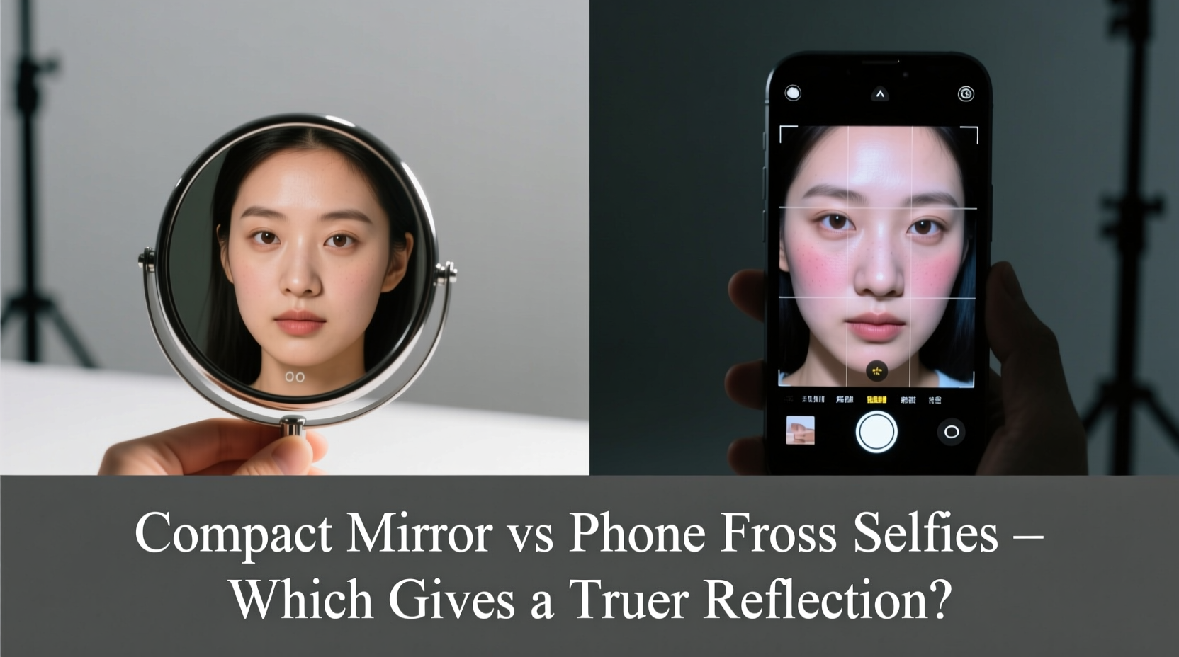 compact mirror vs phone flash selfies which gives a truer reflection