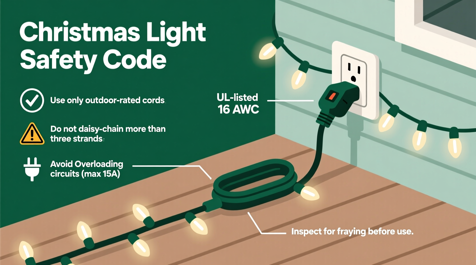 can you use extension cords for christmas lights safely code guidelines