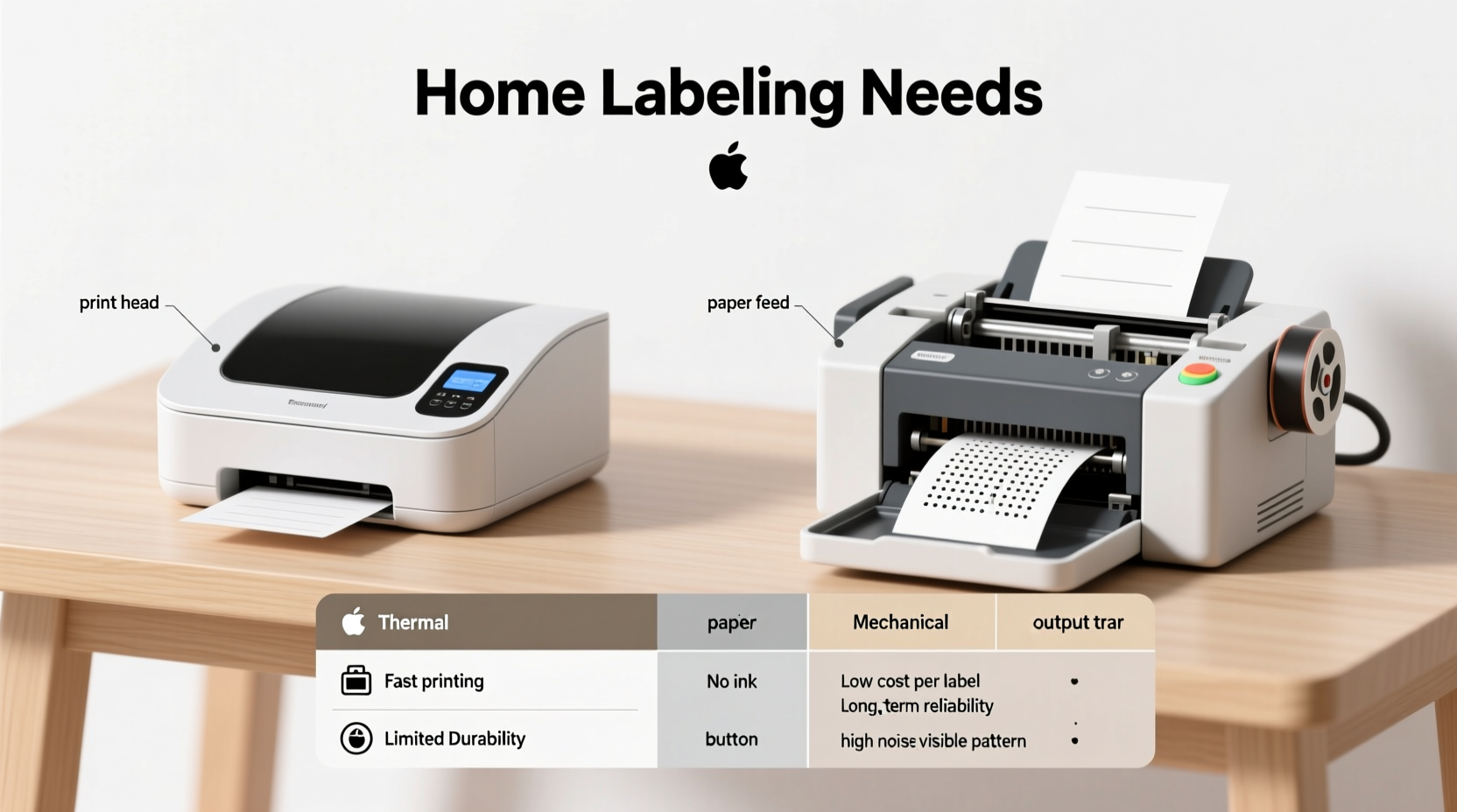 thermal vs mechanical printers for home label needs