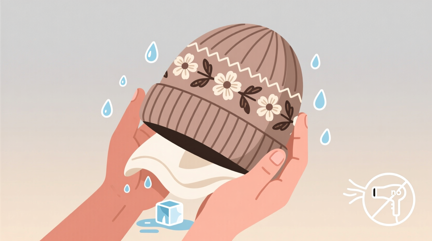 how to wash embroidered knit beanies without puckering