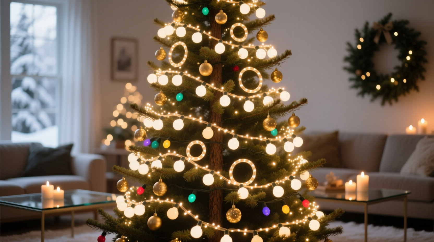 best practices for layering multiple strands of christmas lights on one tree