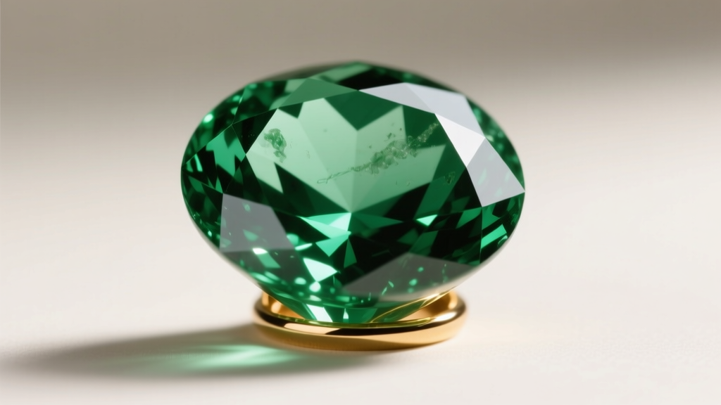 Macro close-up of a prasiolite green quartz gemstone showing the signature irregular Nudo faceting and hidden 18k gold setting