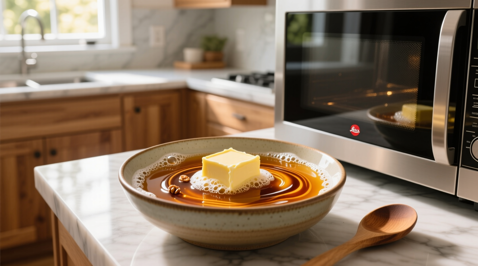 make browned butter in the microwave instead of the sto