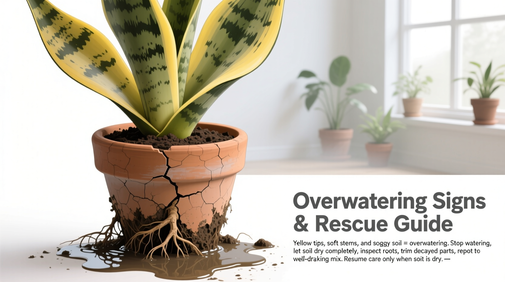 why is my snake plant turning yellow overwatering signs and how to save it